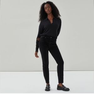 🏷NWT JOE FRESH MID RISE CLASSIC FIT 25" Black Corduroy Pants W25" L40 BR13 IS30